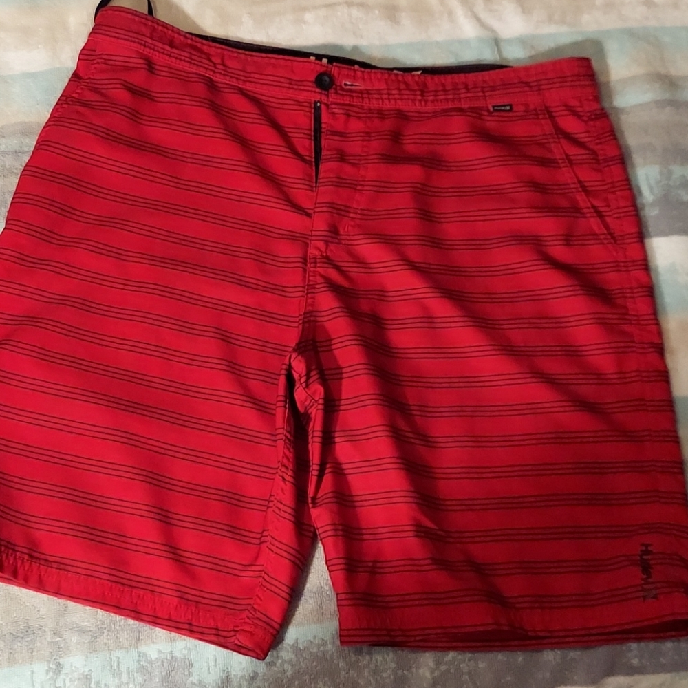 Men's HURLEY Hybrid Boardshorts Size 36 Red/black